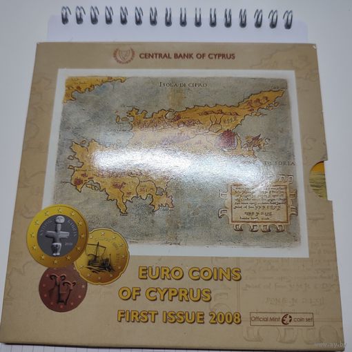 Набор официальных памятных евро монет Кипра 2008 года 8 шт.
