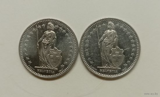 Швейцария 1/2 франка, 1990 год .1994 год