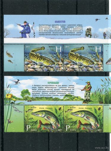 Беларусь 2011.. Рыбы водоемов. Верхняя сцепка листа