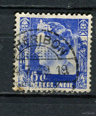 Нидерландская Индия - 1934/1937 - Королева Вильгельмина 15С - [Mi.215] - 1 марка. Гашеная.  (Лот 84ED)-T2P8