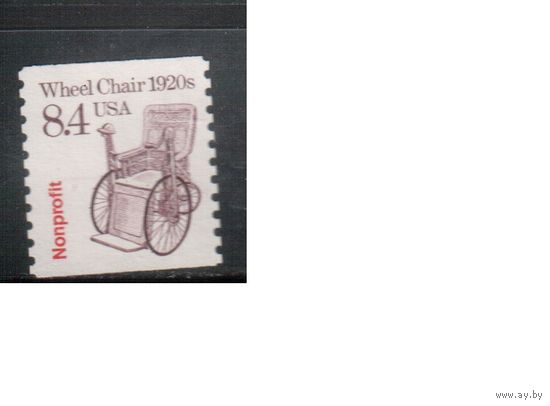 США-1988, (Мих.1994),  * (без клея), Стандарт, Транспорт, Инвалидное кресло, Медицина  (одиночка),