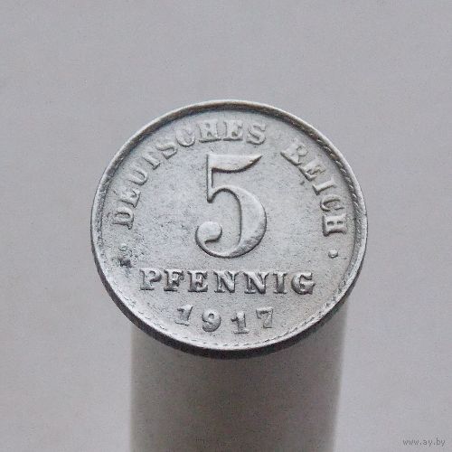 Германия 5 пфеннигов 1917 D
