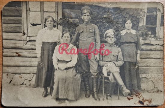 1910-е Открыточный формат военные с семьей ретро фото типажи