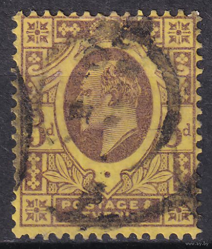 82.Br. Великобритания. Эдуард VII. 3P. 1902 г. Стандарт. Mi.#108A.
