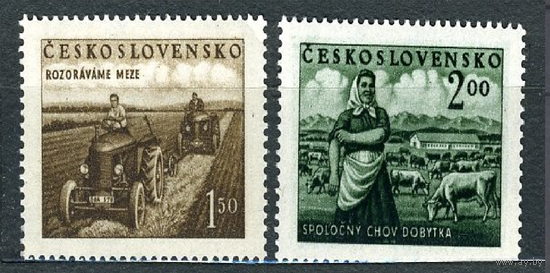 ЧССР Чехословакия 1951 655-656 Сельское хозяйство Трактор Коровы **\\3