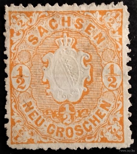 Старые немецкие земли. Саксония. 1863г. Mi15. Аукцион с рубля без минимальной цены.