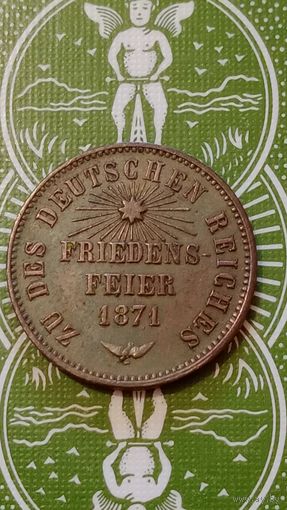 Германия Баден 1 крейцер 1971 победа над Францией