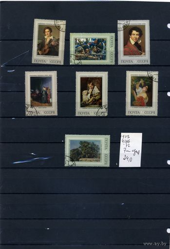 СССР, 1973,  РУССКАЯ ЖИВОПИСЬ   серия 7м   (на "СКАНЕ" справочно приведены номера и цены по ЗАГОРСКОМУ))