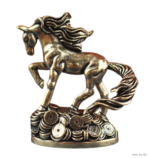 Статуэтка лошадка на монетах Латунь