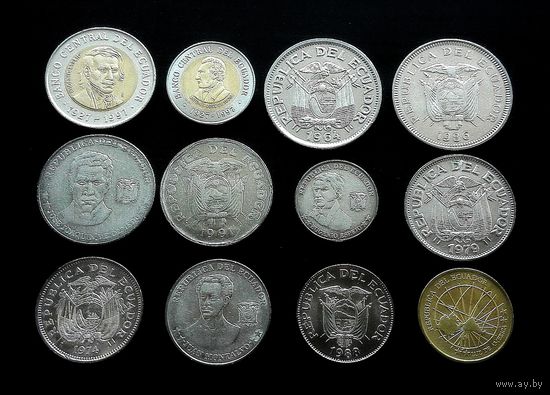 12 МОНЕТ ЭКВАДОРА