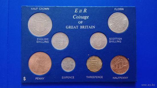 Великобритания комплект 8  монет 1966