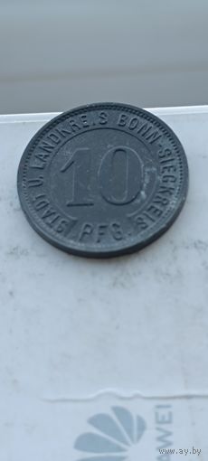 10 пфеннигов 1919 года (нотгельды) Германия Город Бонн. 24