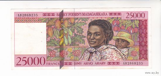 25000 ФРАНКОВ(5000 АРИАРИ) 1998 МАДАГАСКАР