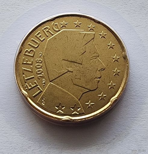 Люксембург 20 евроцентов, 2008 из официального набора BU