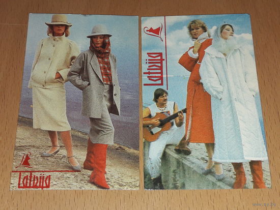 Календарики 1986 Рижское швейное П/О "Латвия" Мода. Одежда. Тираж 1000 экз. 2 шт. одним лотом