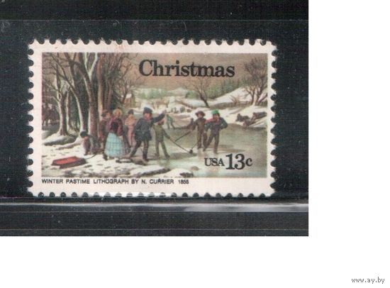 США-1976, (Мих.1288 ) , *  (без клея)  , Рождество, Живопись