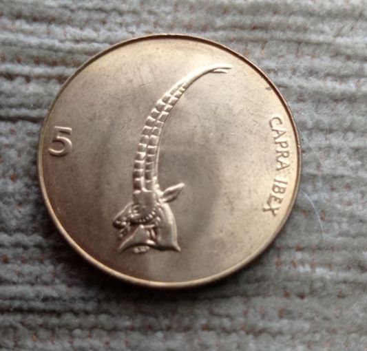 Werty71 Словения 5 толаров 2000 козел горный альпийский