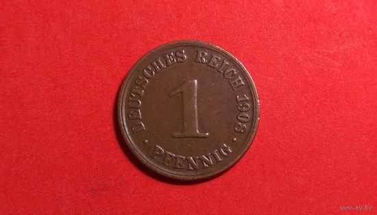 1 пфенниг 1908 А. Германия. Хорошая!