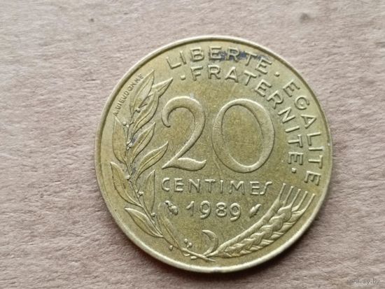 Франция 20 сантимов, 1989г. (D-107)