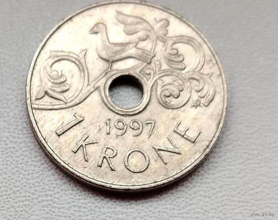 Норвегия. 1 крона 1997 года. 15-я.
