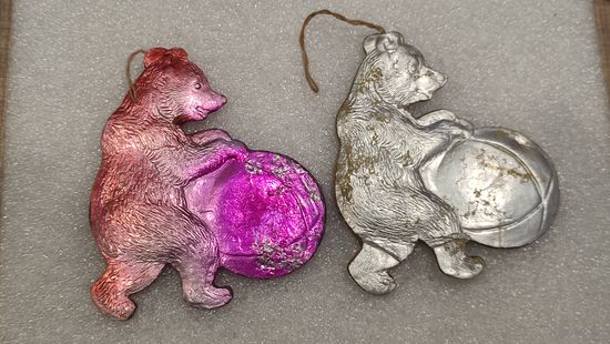 Елочная игрушка Медведь картонаж