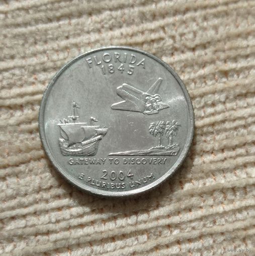 Werty71 США 25 центов квотер 2004  Флорида Космос Корабль