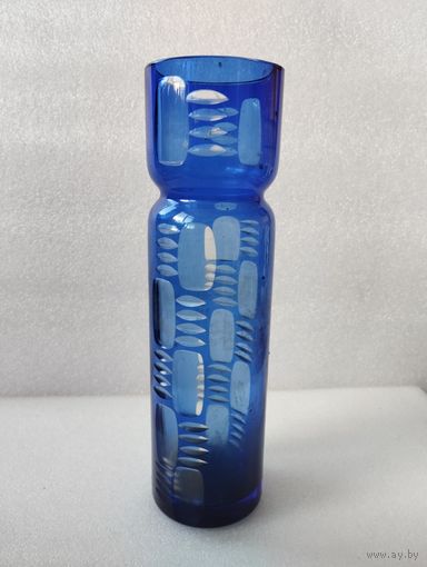 Ваза сапфировая Башня, высота 24 см. СССР