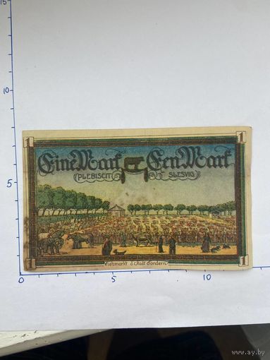 Нодгельд 1 марка Шлезвиг. Веймарская республика - 0202