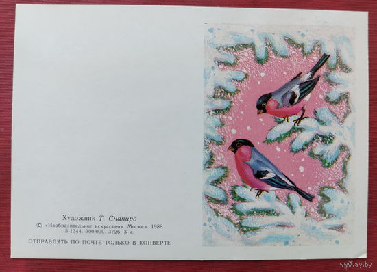 С новым годом! Чистая. Двойная. 1988 года. Снапиро. Без сгиба. 1710.