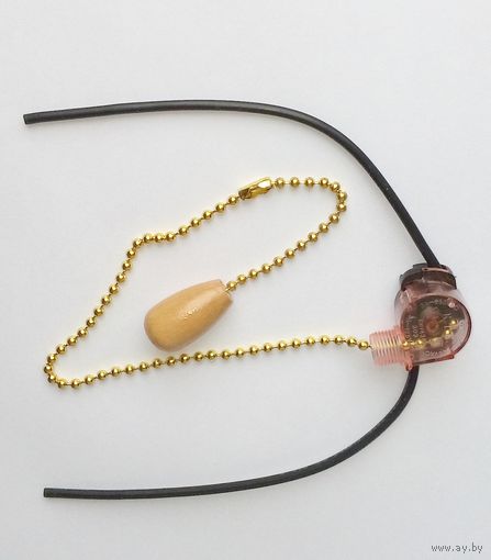 Выкл-дергалка для бра с проводом и цепочкой 270мм золото