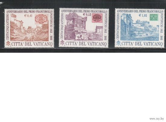 Ватикан-2002,(Мих.1407-1409) ** , Филателия, Архитектура (полная серия)