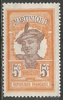 Мартиника. Островитянка. 1922г. Mi#84.