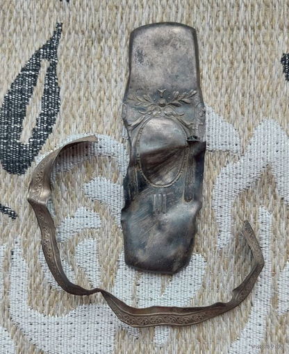 Российская Империя Александр III. Элементы из серебра для отделки и украшения офицерской сабли. Серебро!