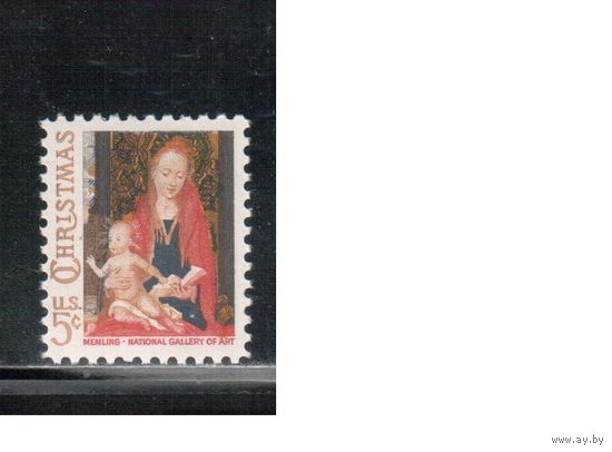 США-1966, (Мих. 912 ) , ** , Рождество, Живопись(одиночка),