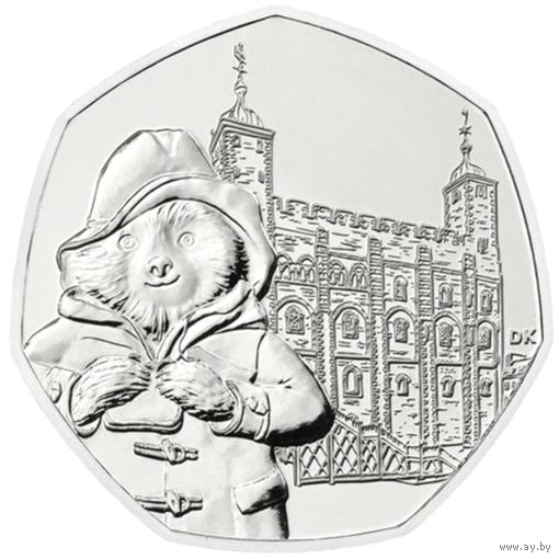 Великобритания 50 пенсов 2019 Медвежонок Паддингтон Лондон Тауэр UNC