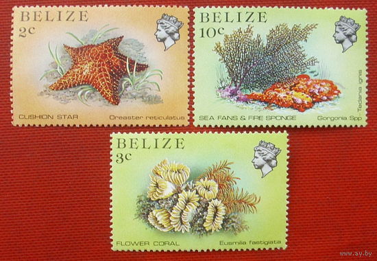 Белиз. Морская фауна. ( 3 марки ) 1984 года. 7-13.