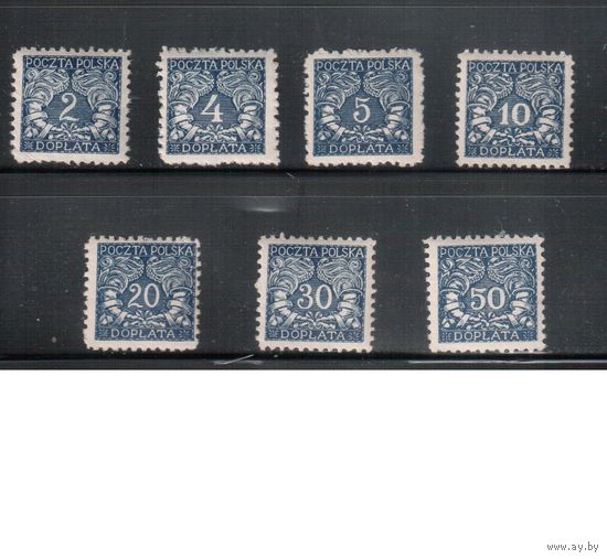 Польша-1919,(Мих.13-19) ** , Служебные марки, Доплата,