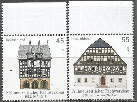 Германия. Фалверковые дома. 2011г. Mi#2861-62. Серия.