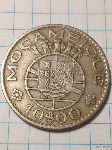 10 эскудо Мозамбик 1974 год