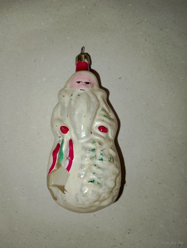 Ёлочная игрушка дед мороз Морозко. Ёлочная игрушка СССР в реставрацию, ёлочная игрушка СССР со складом, с дефектом
