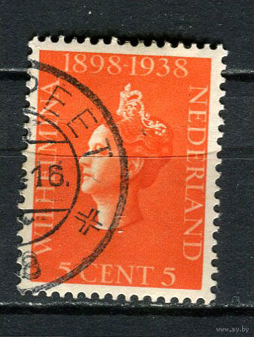 Нидерланды - 1938 - Королева Вильгельмина 5С - [Mi.319] - 1 марка. Гашеная.  (Лот 46Fy)-T25P33
