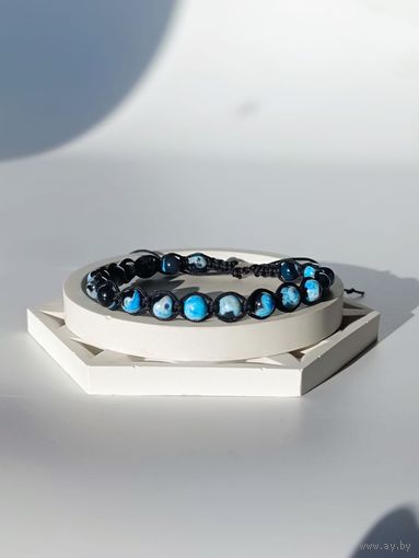 Браслет с тоннированным агатом