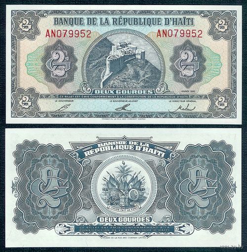 Гаити 2 гурда 1992 год, UNC