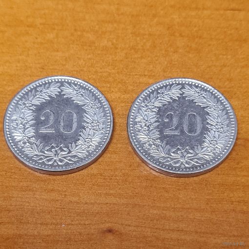 20 раппенов Швейцария 2015 или 2016