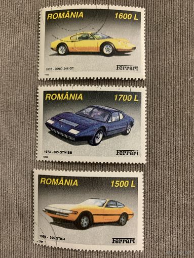 Румыния 1999. Автомобили Феррари. Марки из серии