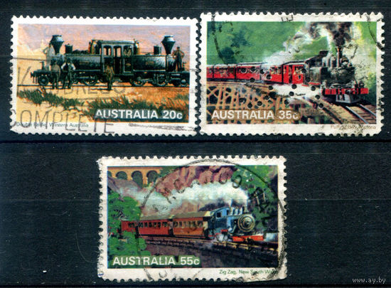 Австралия - 1979г. - паровозы - 3 марки - гашёные. #3-WB-89-A-2
