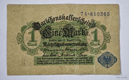 1914 год 1 марка Германия