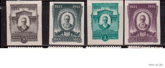 СССР-1944, (Заг.823II-826), *  , Римский-Корсаков, (823II-бол.размер 22,5х29,5)(полная серия)