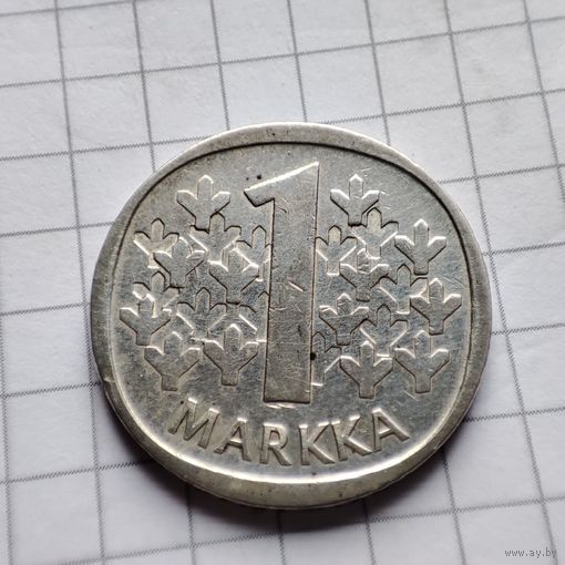 Финляндия  1 марка 1965 г.  Серебро.