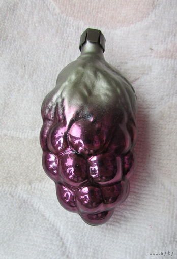 Елочная игрушка "Виноград", редкая окраска. Стекло, СССР
